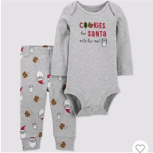 Cookies for Santa Christmas holiday outfit baby